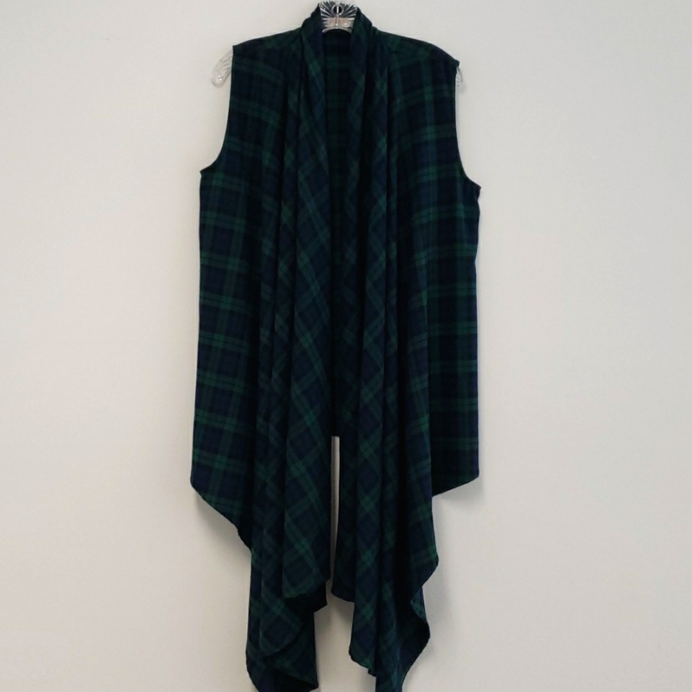 Flannel‎ draping vest/wrap
